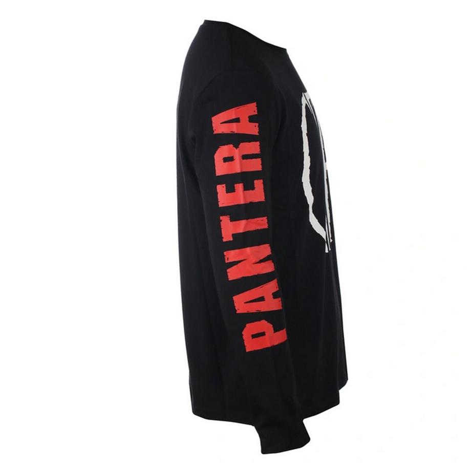 Pantera T-Shirt Logo Sfilacciato Maniche Lunghe  