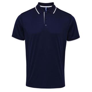 PREMIER  Kontrast Coolchecker Polo Shirt 