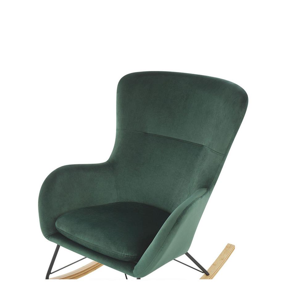 Beliani Fauteuil à bascule en Velours Glamour ELLAN  