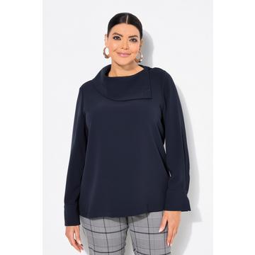 Acetat-Bluse, asymmetrischer Hemdkragen, Langarm