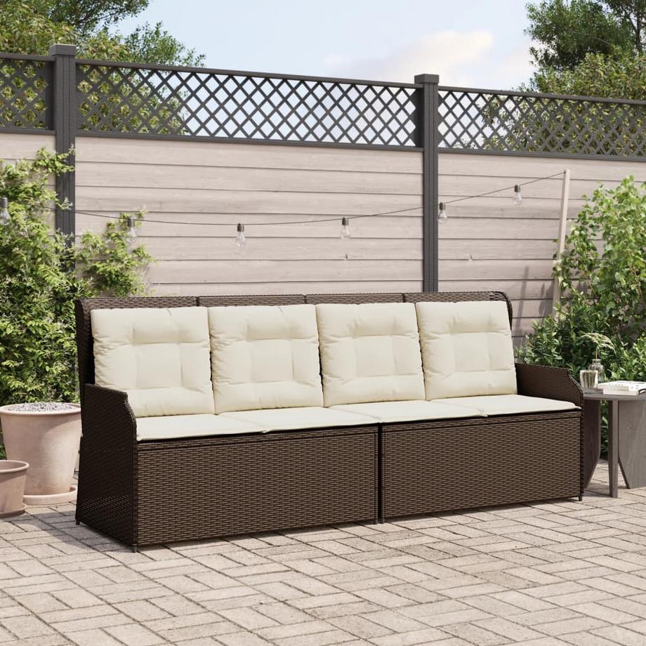 VidaXL Verstellbare gartenbank poly-rattan  