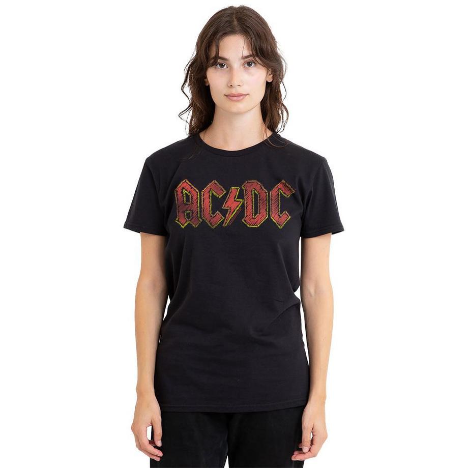 AC/DC ACDC T-Shirt Stampata Vestibilità Regolare  