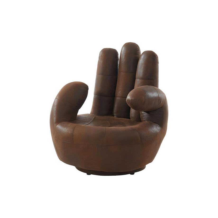 Vente-unique Poltrona mano girevole in microfibra invecchiata CATCHY  