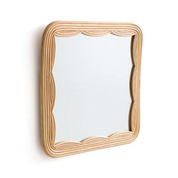 Miroir carré en rotin H52 cm