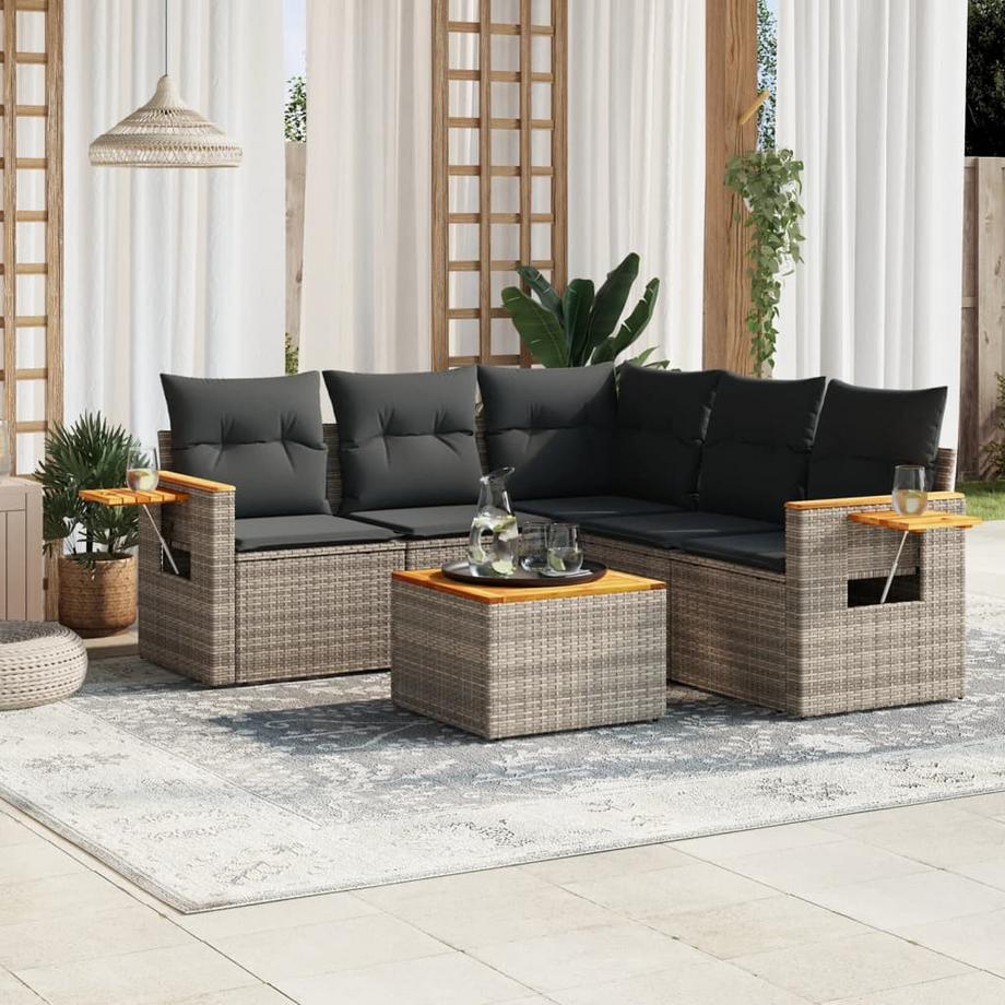 VidaXL set divano da giardino Polirattan  