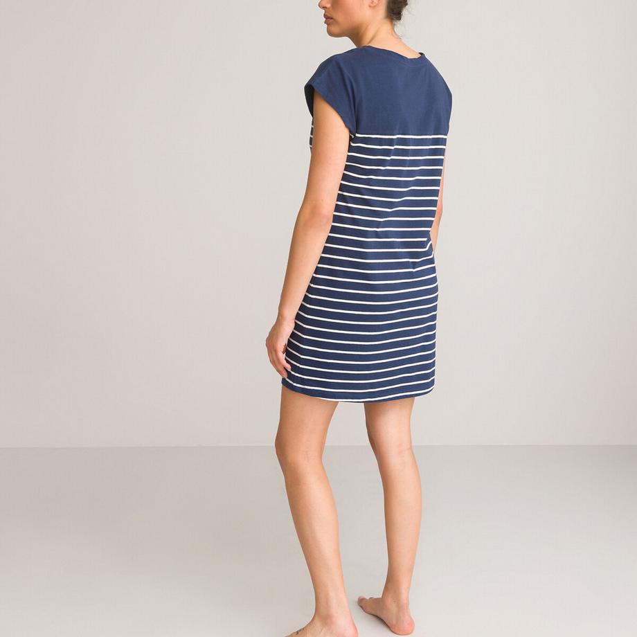 La Redoute Collections Chemise de Nuit Rayée Manches Courtes  