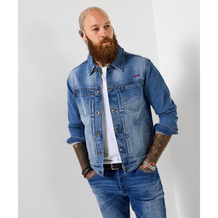 Jeansjacke in mittlerer Waschung