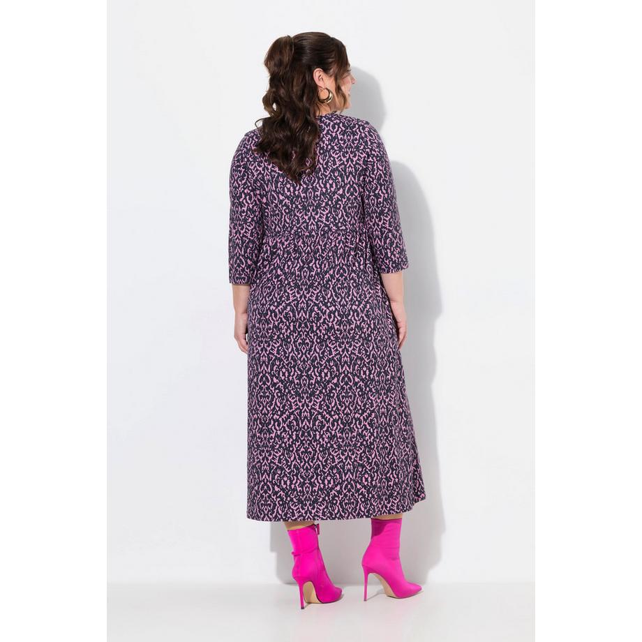 Ulla Popken Abito in jersey Linea A Scollo a V Maniche 3/4  