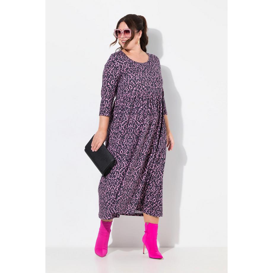 Ulla Popken Abito in jersey Linea A Scollo a V Maniche 3/4  