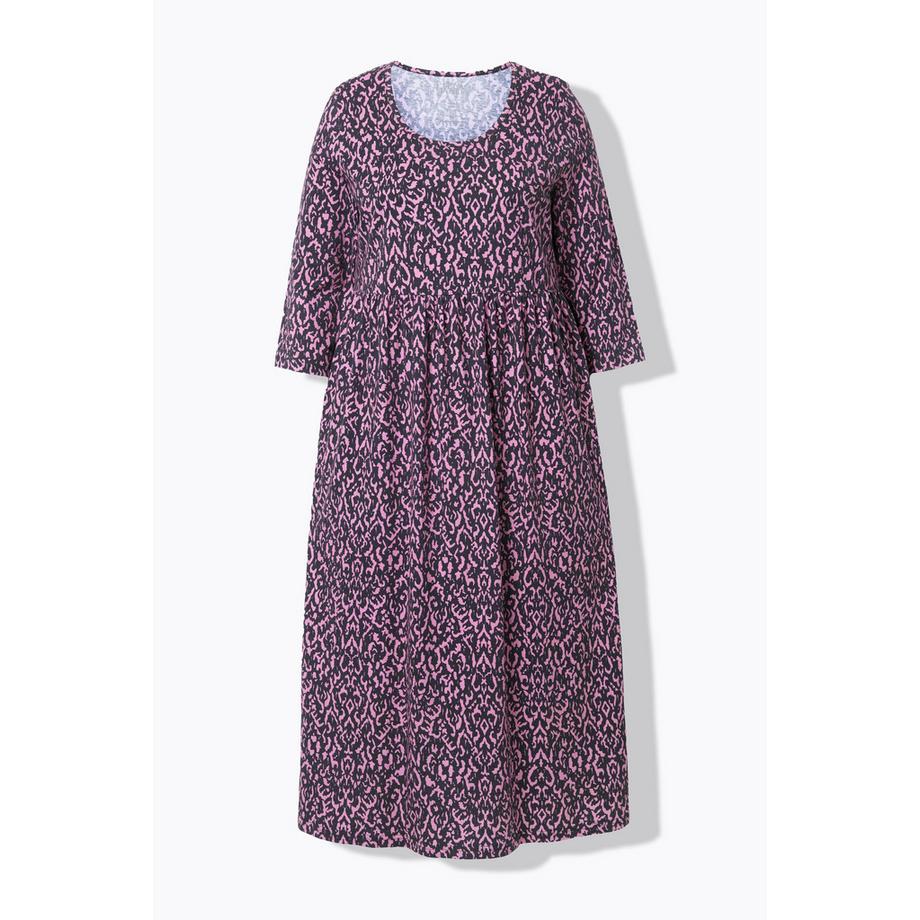 Ulla Popken Abito in jersey Linea A Scollo a V Maniche 3/4  