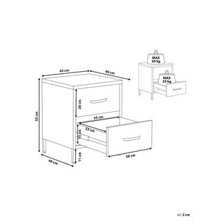 Beliani Table de nuit à 2 tiroirs en Acier Moderne MALAVI  