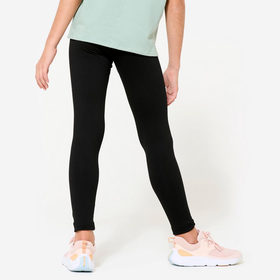 DOMYOS  Leggings warm Synthetik atmungsaktiv S500 Kinder schwarz 