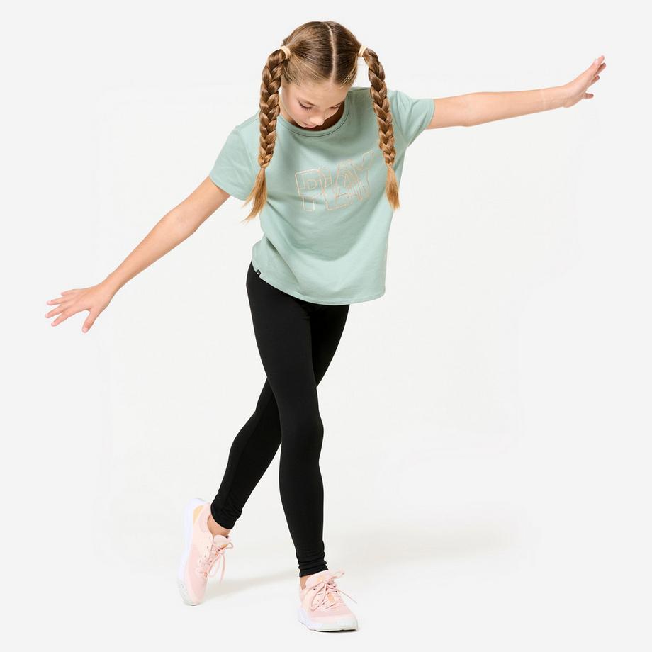 DOMYOS  Leggings warm Synthetik atmungsaktiv S500 Kinder schwarz 