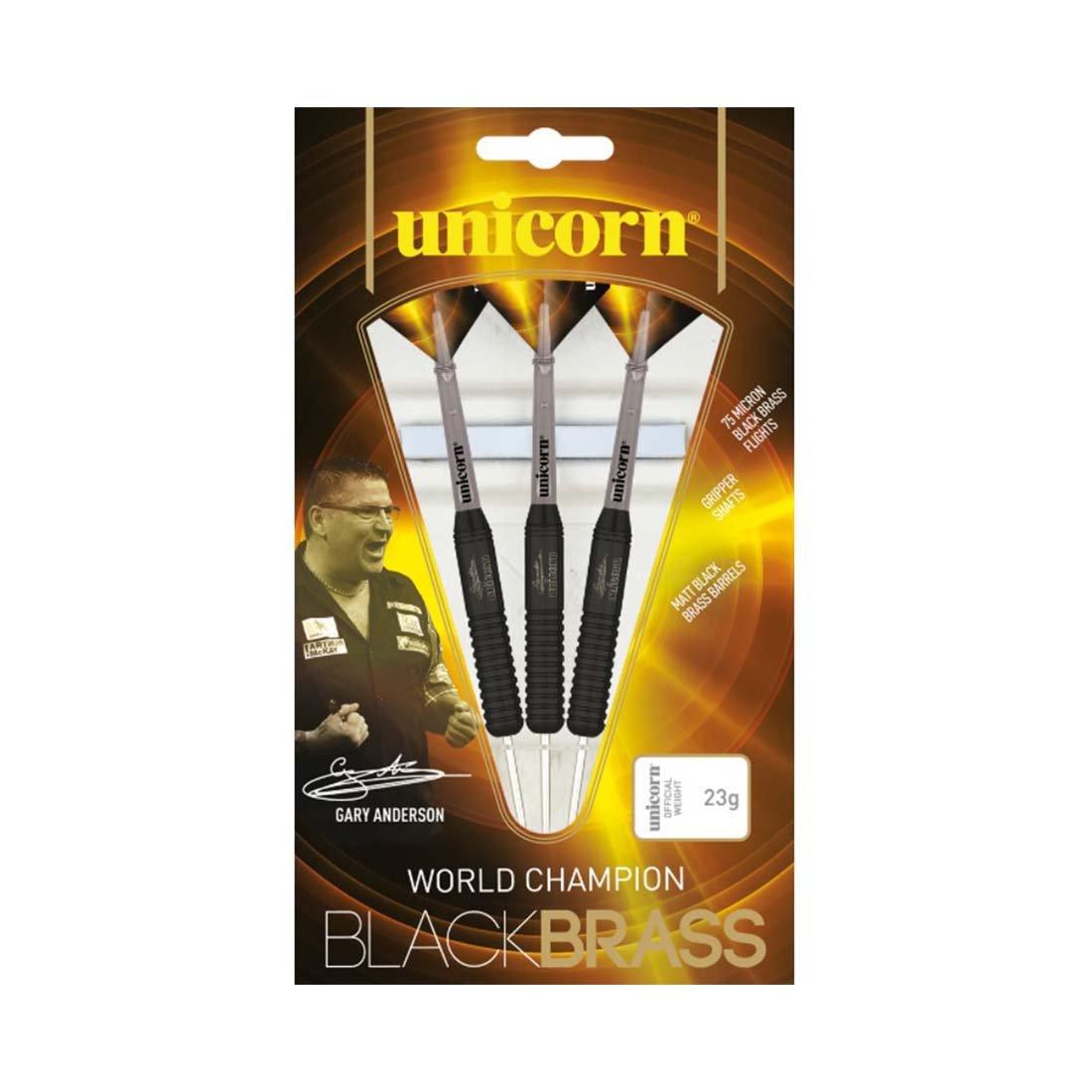 Unicorn  Gary Anderson Black Brass Dartpfeile 