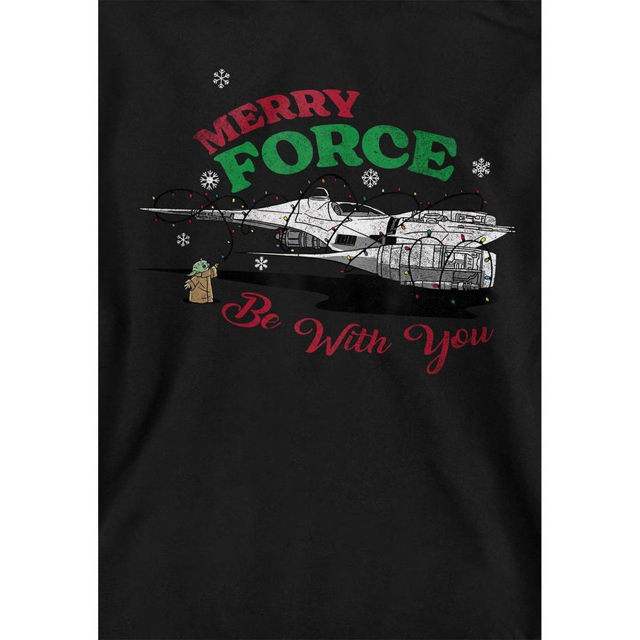 Disney Star Wars  Merry Force Be With You Felpa Con Cappuccio Natale Grogu 