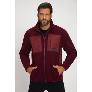 JP1880  Veste en peluche teddy Outdoor, empiècements en nylon, col montant 