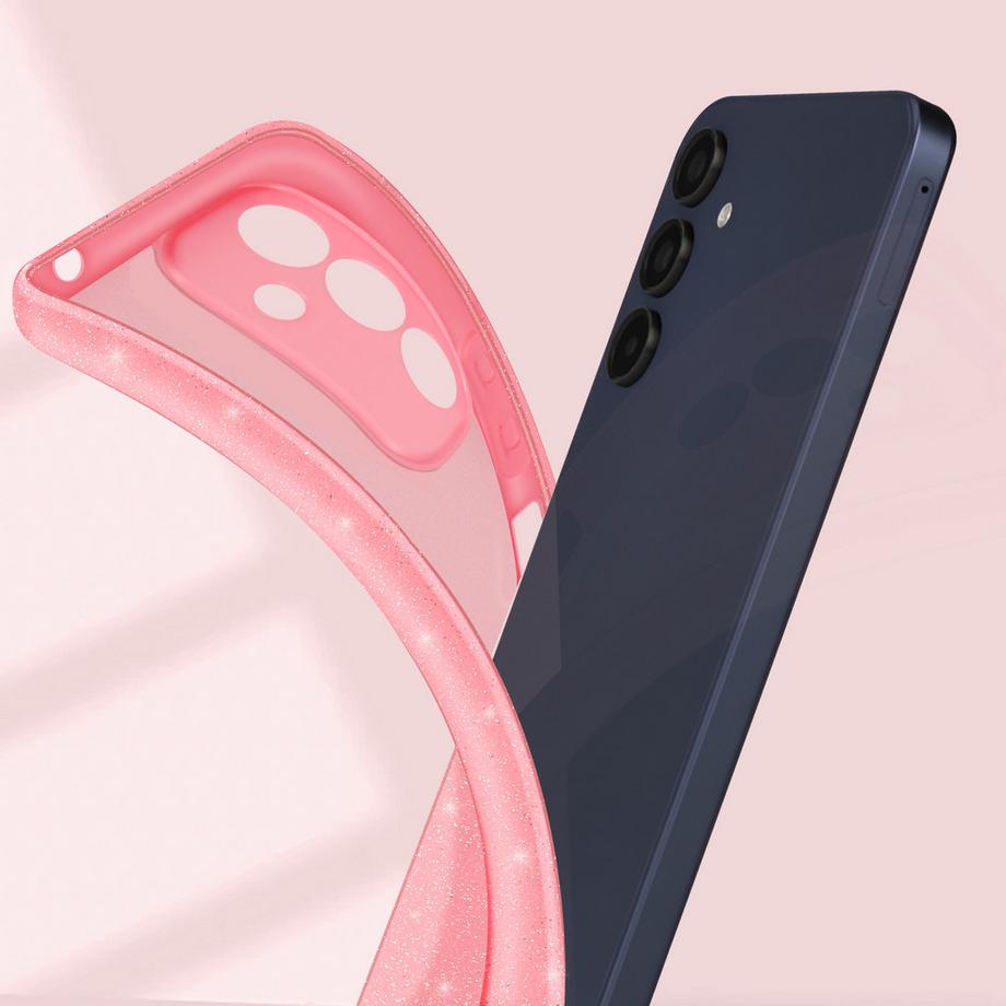 Avizar  Coque Pailleté Samsung A15 5G Rose 