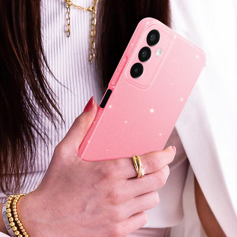 Avizar  Coque Pailleté Samsung A15 5G Rose 