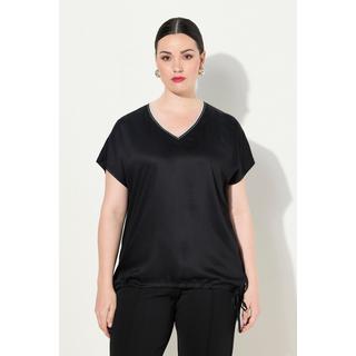 Ulla Popken Blouse Satin Devant Col V Manches Courtes  