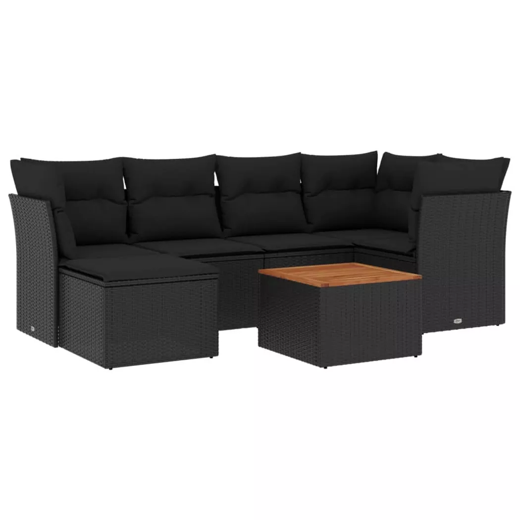 VidaXL - set divano da giardino Polirattan, One Size, Nero