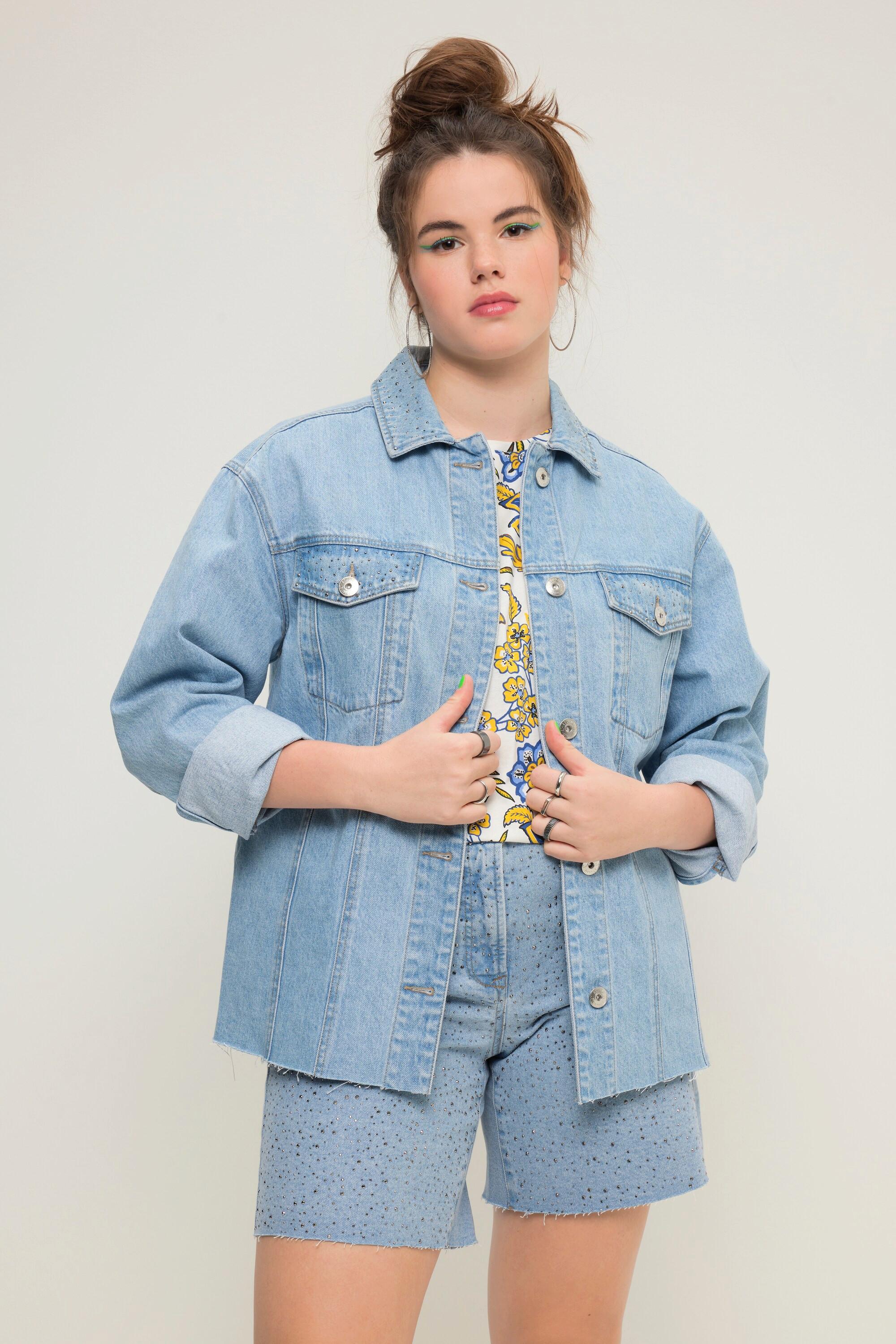 Studio Untold Giacca di jeans Boxy Shape con strass  