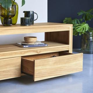 Tikamoon TV Schrank aus massivem Teakholz 140 cm Anoa  