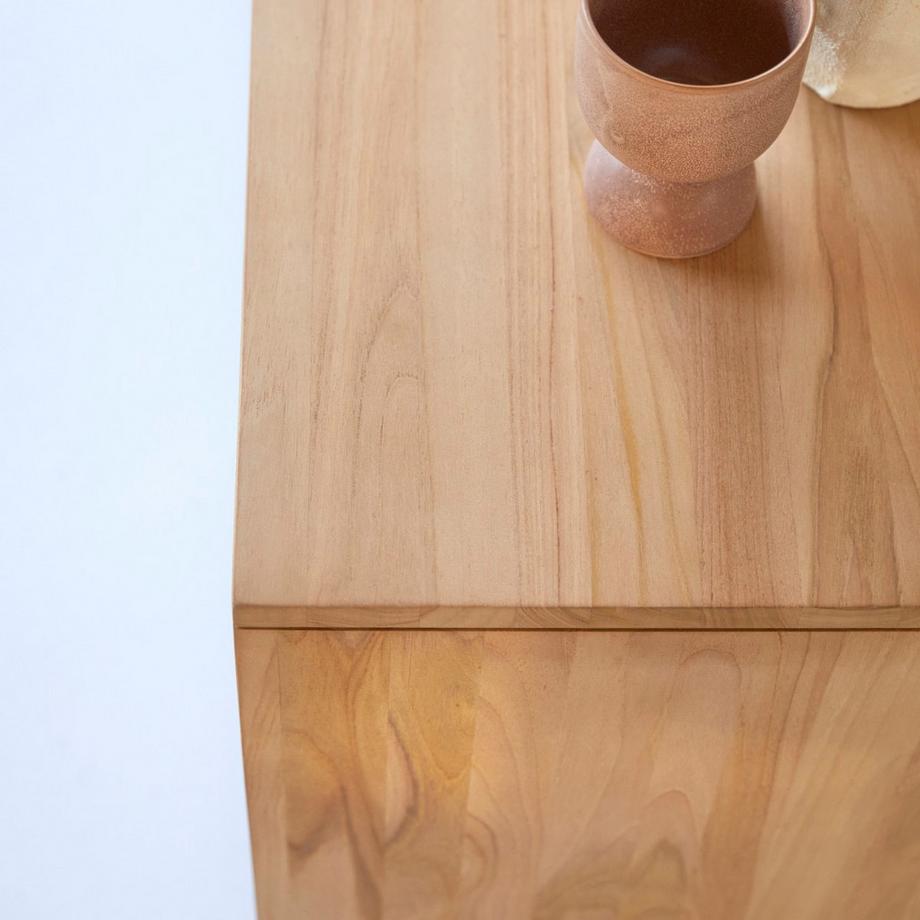 Tikamoon TV Schrank aus massivem Teakholz 140 cm Anoa  