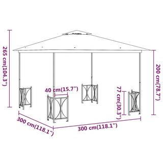 VidaXL gazebo Tessuto  