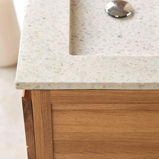 Tikamoon Badezimmermöbel aus massiver Eiche und Premium-Terrazzo Moon 60 cm Easy  