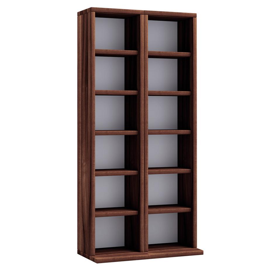 VCM Holz CD DVD Stand Regal | CD Regal mit Platz für 204 CDs oder 72 DVDs oder 40-Videos | Maße: H. 92 x B. 42 x T. 20 cm | Elegantes CD/DVD Regal | Blu  