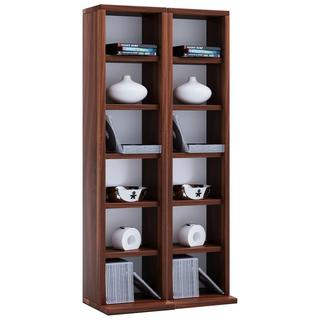 VCM Holz CD DVD Stand Regal | CD Regal mit Platz für 204 CDs oder 72 DVDs oder 40-Videos | Maße: H. 92 x B. 42 x T. 20 cm | Elegantes CD/DVD Regal | Blu  