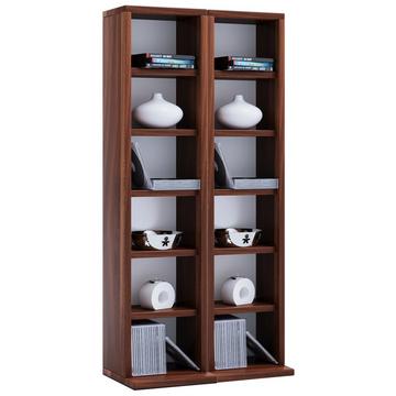 Holz CD DVD Stand Regal | CD Regal mit Platz für 204 CDs oder 72 DVDs oder 40-Videos | Maße: H. 92 x B. 42 x T. 20 cm | Elegantes CD/DVD Regal | Blu