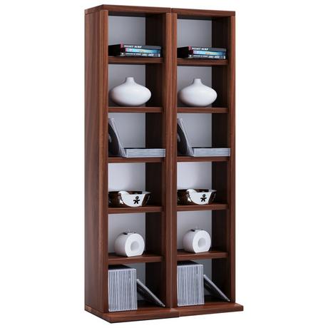 VCM Holz CD DVD Stand Regal | CD Regal mit Platz für 204 CDs oder 72 DVDs oder 40-Videos | Maße: H. 92 x B. 42 x T. 20 cm | Elegantes CD/DVD Regal | Blu  