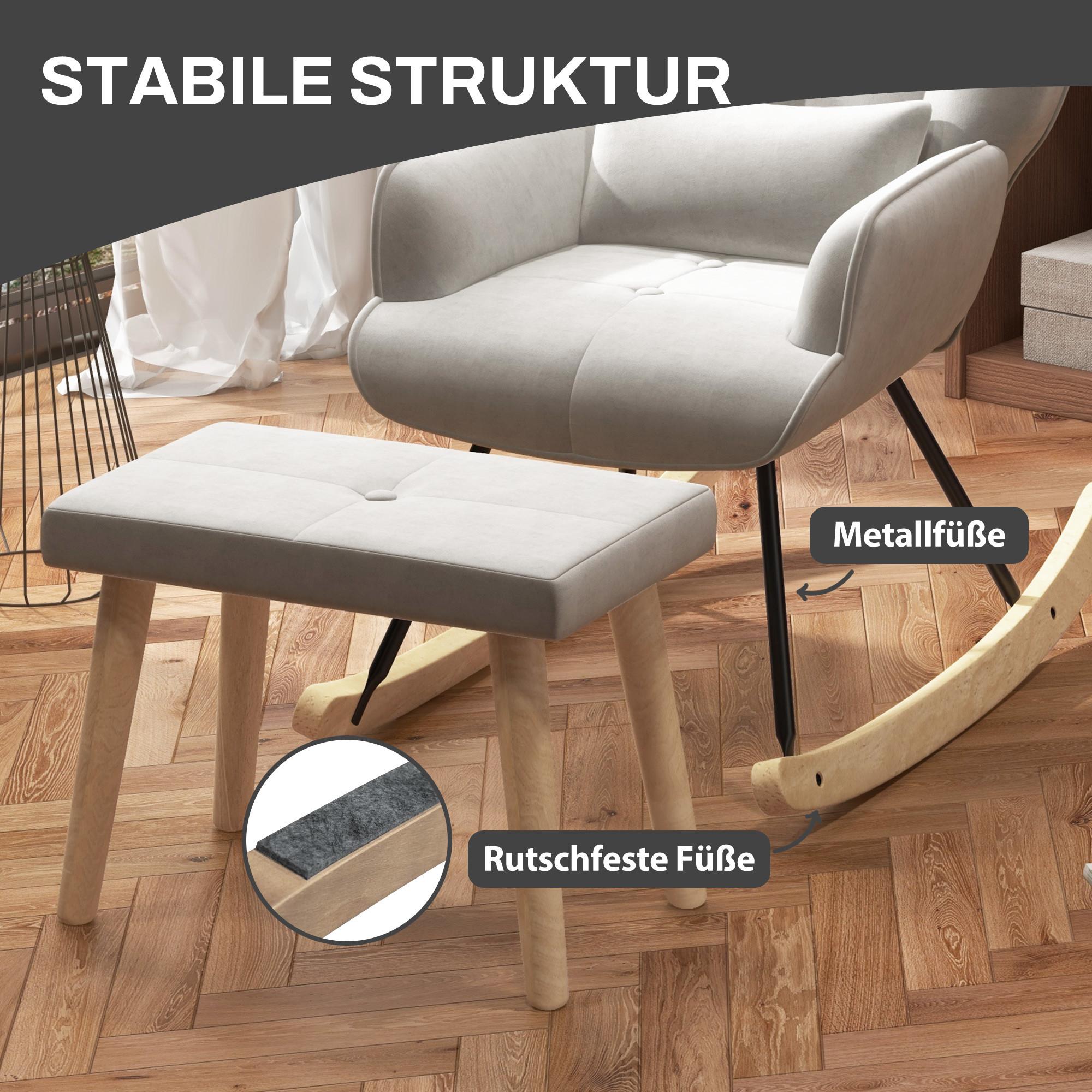 HOMCOM Schaukelsessel mit Hocker  