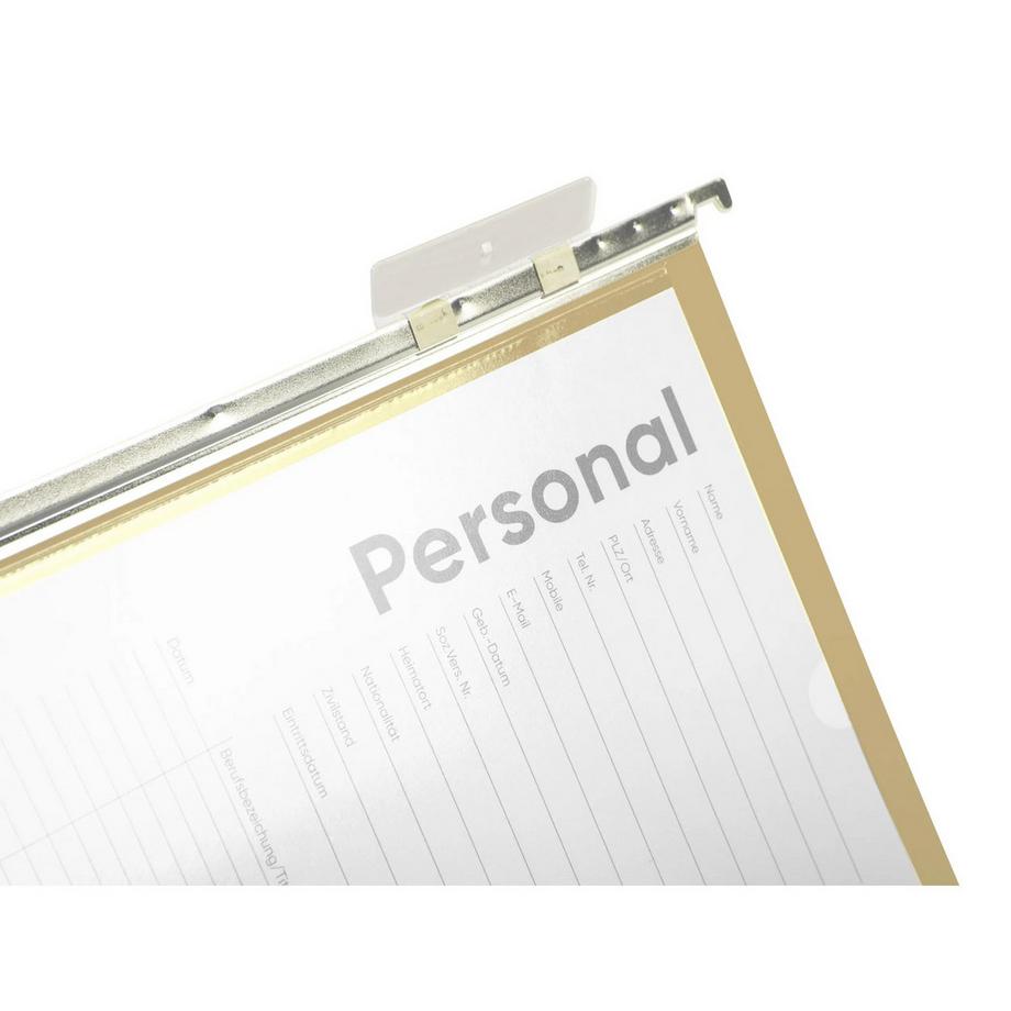 Biella  Dossiers suspendus avec répertoire Original, A4, 25 cm, jeu de 10, avec cavaliers en matière synthétique 