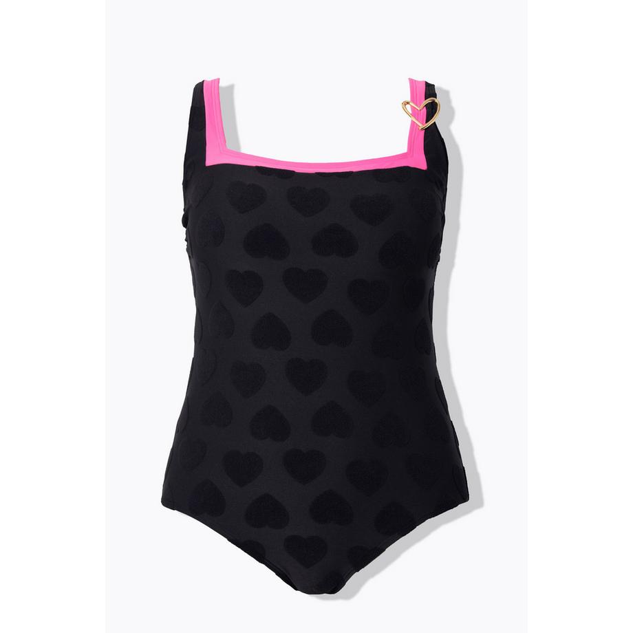 Ulla Popken Costume intero Cuori Scollo Carré Coppe Morbide Riciclato  