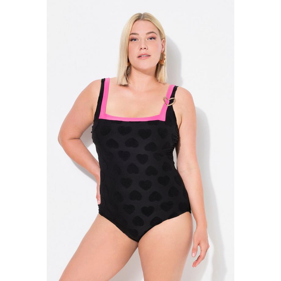 Ulla Popken Costume intero Cuori Scollo Carré Coppe Morbide Riciclato  