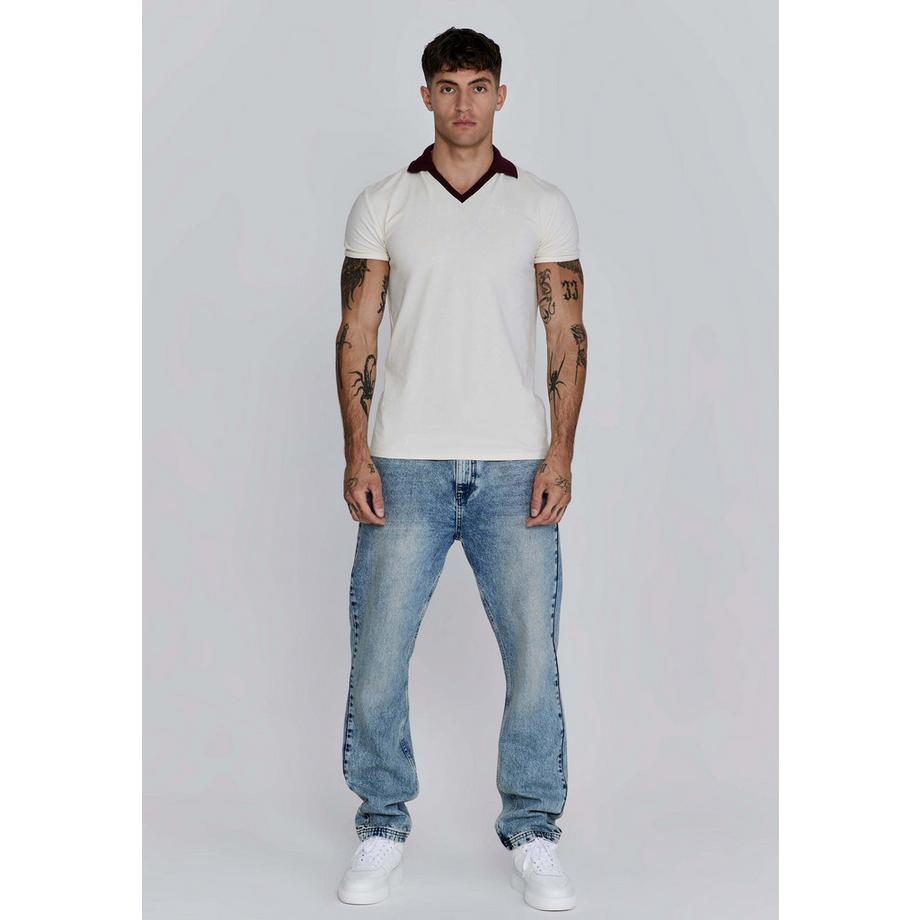 Sik Silk Polo T-Shirt V-Ausschnitt  