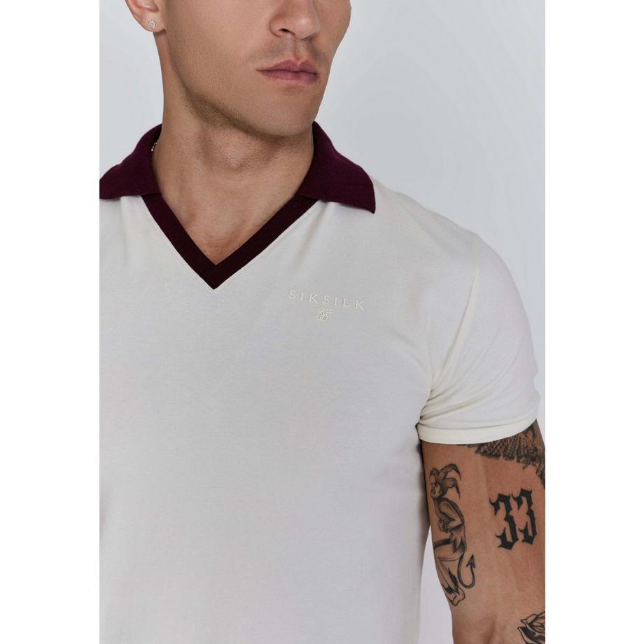 Sik Silk Polo T-Shirt V-Ausschnitt  