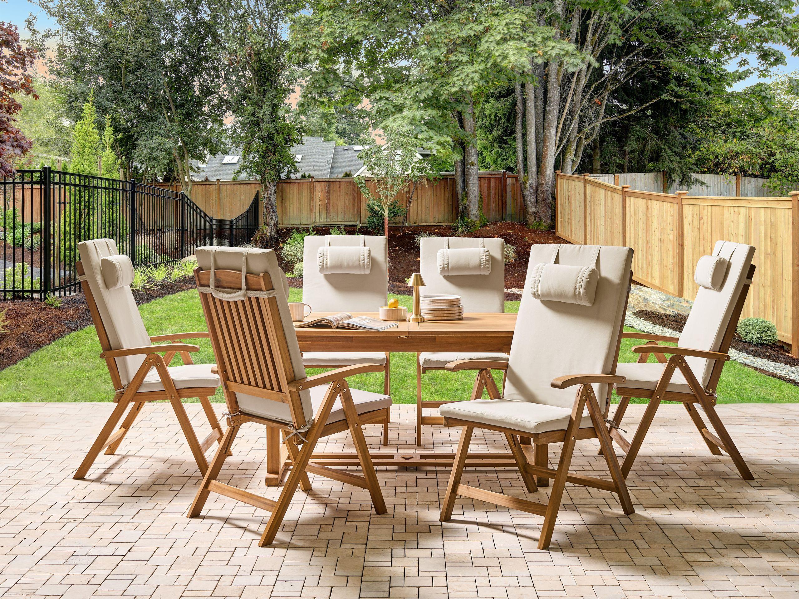 Beliani Set di 6 cuscini schienale/seduta en Poliestere Moderno JAVA/AMANTEA PREMIUM  