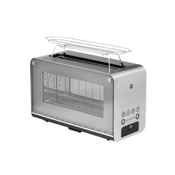 Lono Glas-Toaster Cromargan 1300W, 7 Stufen, Sichtfenster, Brotaufsatz
