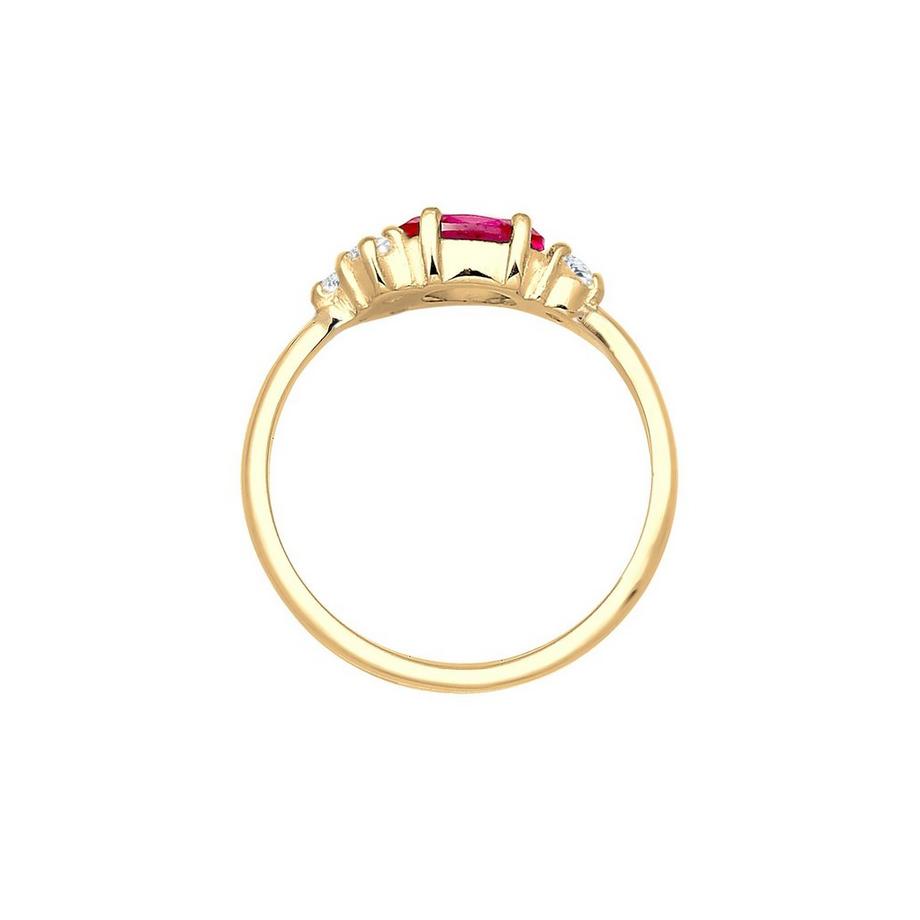 Elli  Bague Femmes Fiançailles Avec Rubis Synthétique Et Cristaux De Zirconium 