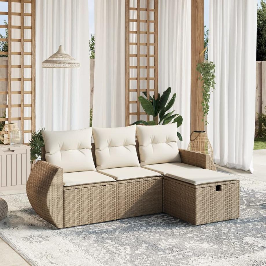 VidaXL set divano da giardino Polirattan  