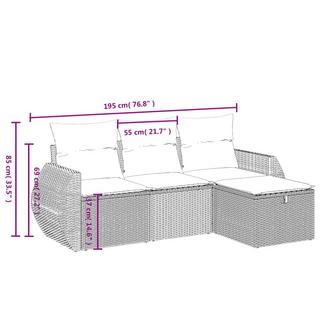 VidaXL Ensemble de canapés de jardin rotin synthétique  