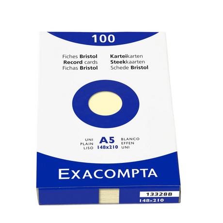 Exacompta Confezione 100 cartoncini bristol senza righe non perforati 148x210mm  