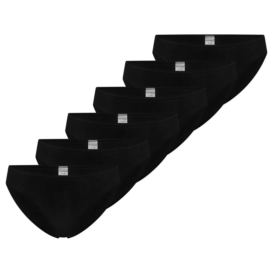 Schiesser - 6er Pack Modal Essentials - Tai Slip, für Damen, Schwarz, Größe XXL