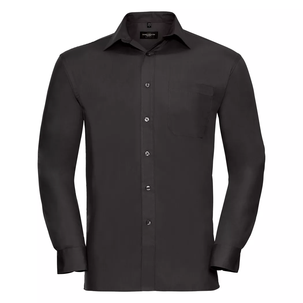 Russell - Hemd BusinessHemd, langärmlig, für Herren, Schwarz, Größe 4XL