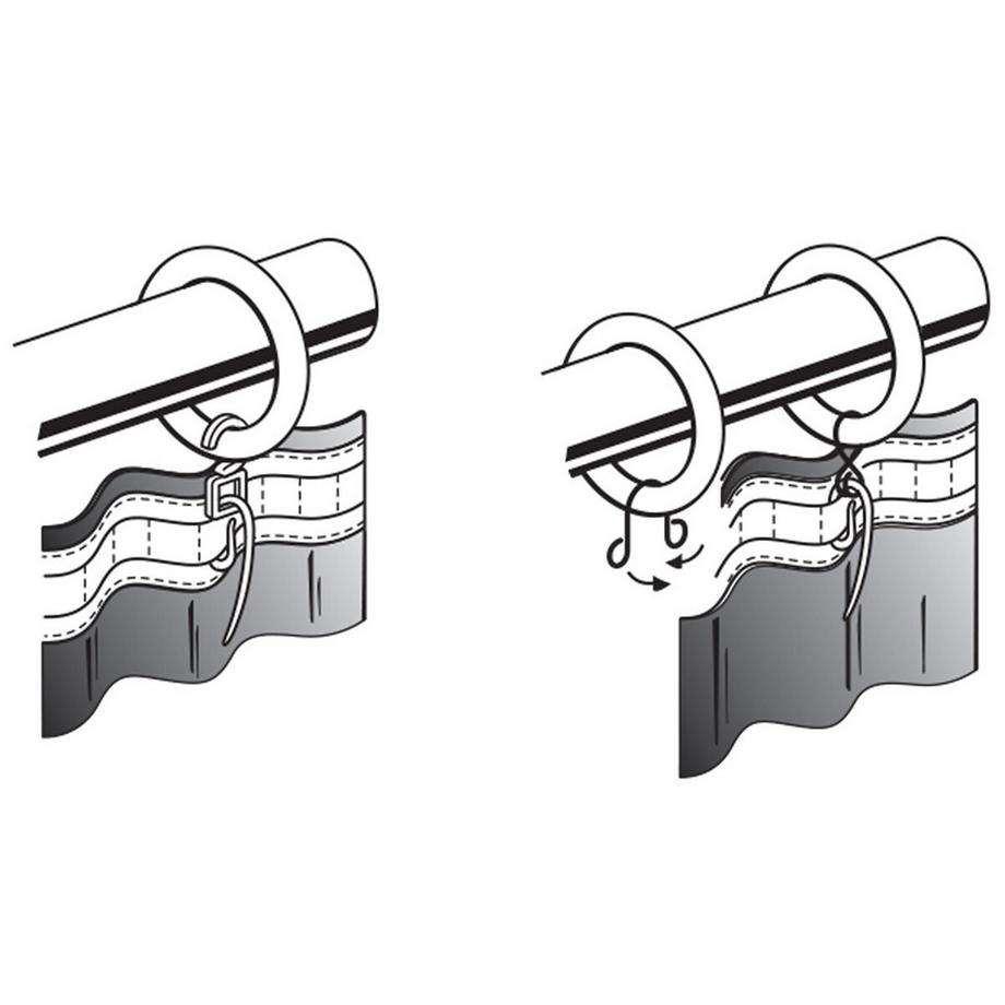 La Redoute Intérieurs  20er-Pack Gardinenhaken für Vorhänge mit Faltenband 