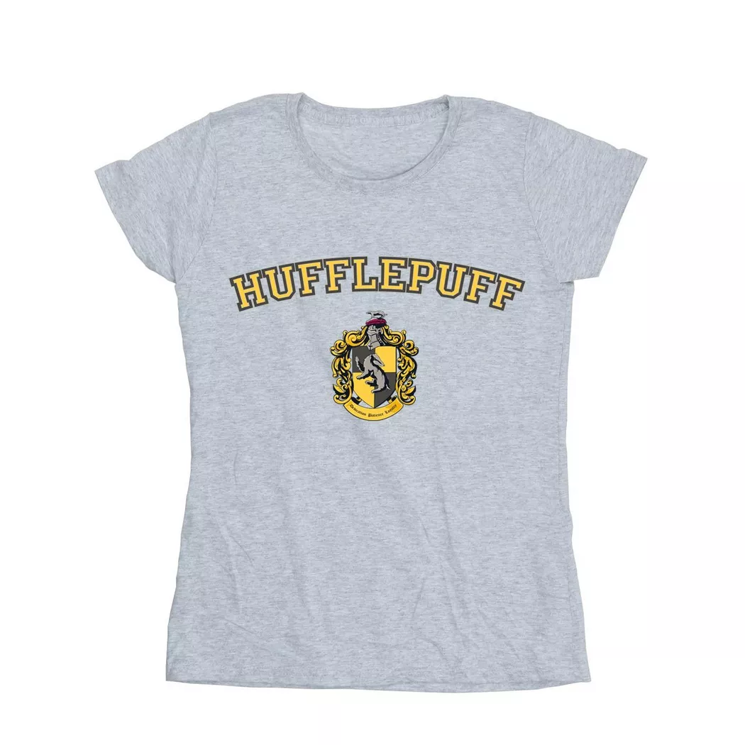 HARRY-POTTER - Hufflepuff TShirt, für Damen, Grau, Größe XL