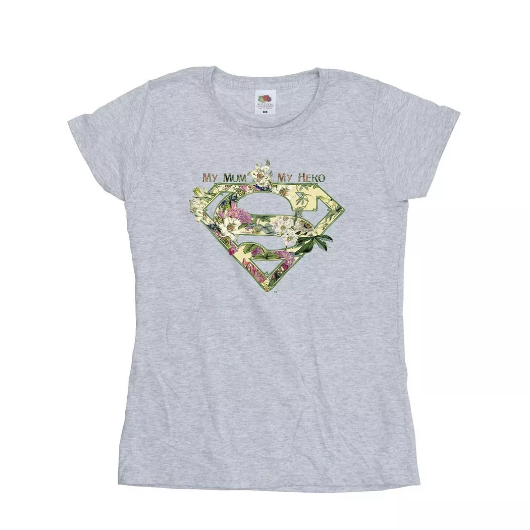 DC COMICS - My Mum My Hero TShirt, für Damen, Grau, Größe M